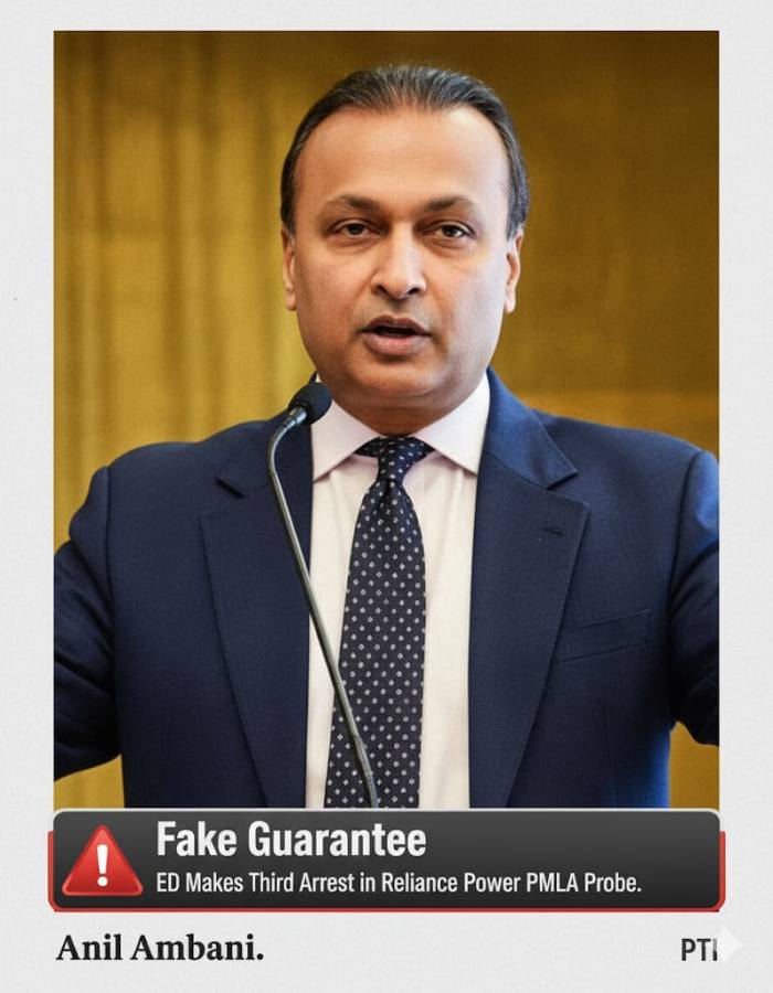 Fake Guarantee Scandal: ED Makes Third Arrest in Reliance Power PMLA Probe