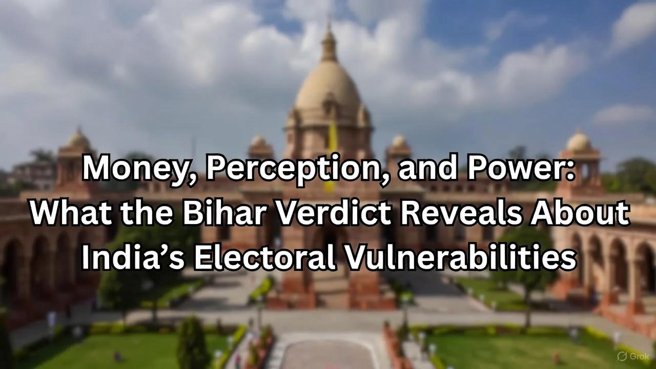 Money, Perception, and Power: What the Bihar Verdict Reveals About India’s Electoral Vulnerabilities