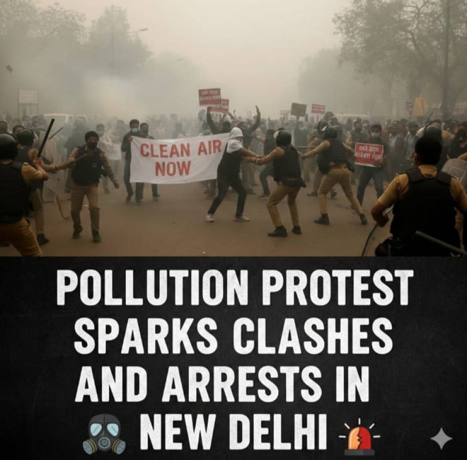 Youth Unrest at India Gate: Pollution Protest Sparks Clashes and Arrests in New Delhi