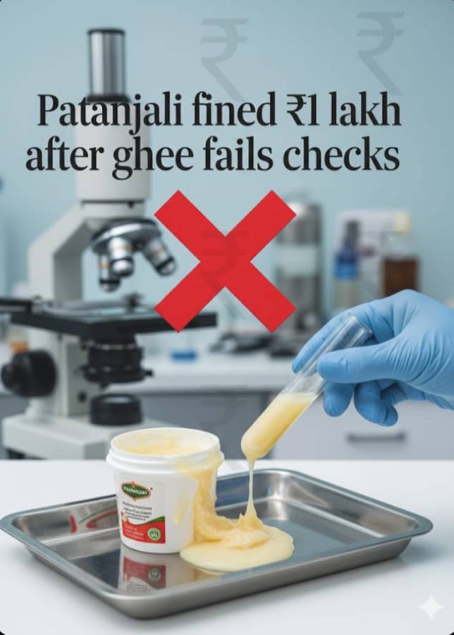 Court Slams Patanjali with ₹1 Lakh Fine Over Substandard Cow Ghee