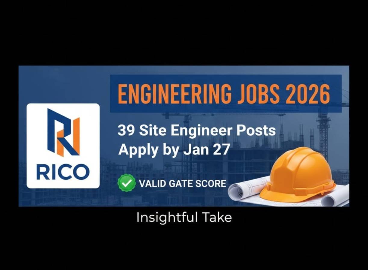 Opportunity for Civil Engineers: RIICO Announces Recruitment for 39 Assistant Site Engineer Posts