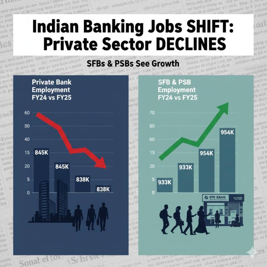 Private Sector Bank Jobs Decline in FY25: Exploring the Changing Face of Indian Banking Employment