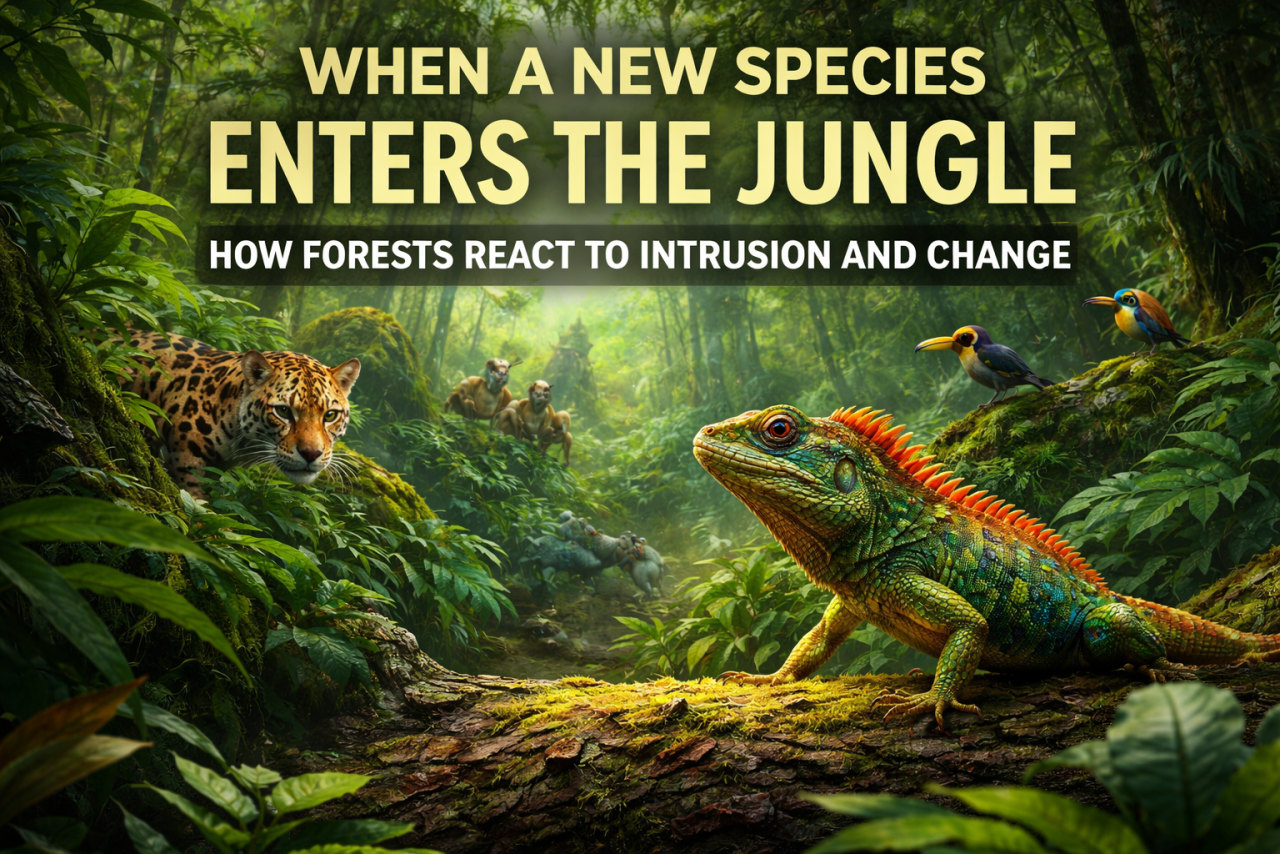 When a New Species Enters the Jungle: How Forests React to Intrusion and Change