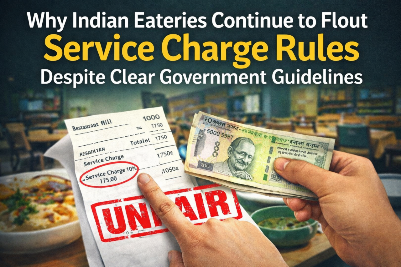 Indian Eateries Continue to Flout Service Charge Rules Despite Clear Government Guidelines