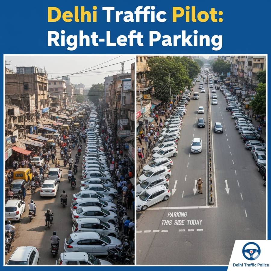 Delhi Traffic Police Pilots 'Right-Left' Parking Scheme to Untangle Market Gridlocks