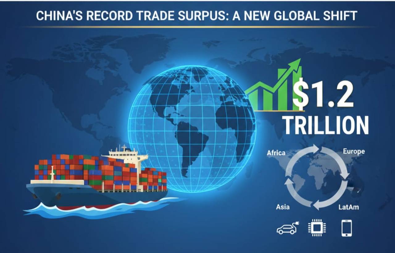 Global Trade Dynamics: China Records Historic $1.2 Trillion Surplus Amidst Shifting Markets