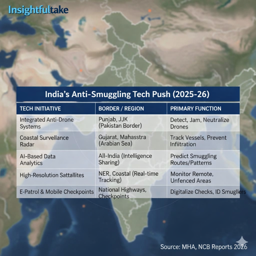 Increase in Drug and Weapon Smuggling Along India’s Borders
