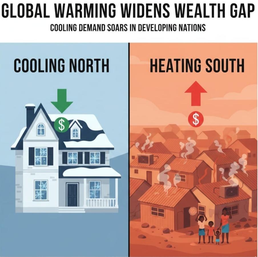 Global Warming to Create New Economic Divide as Cooling Demand Surges in Developing Nations