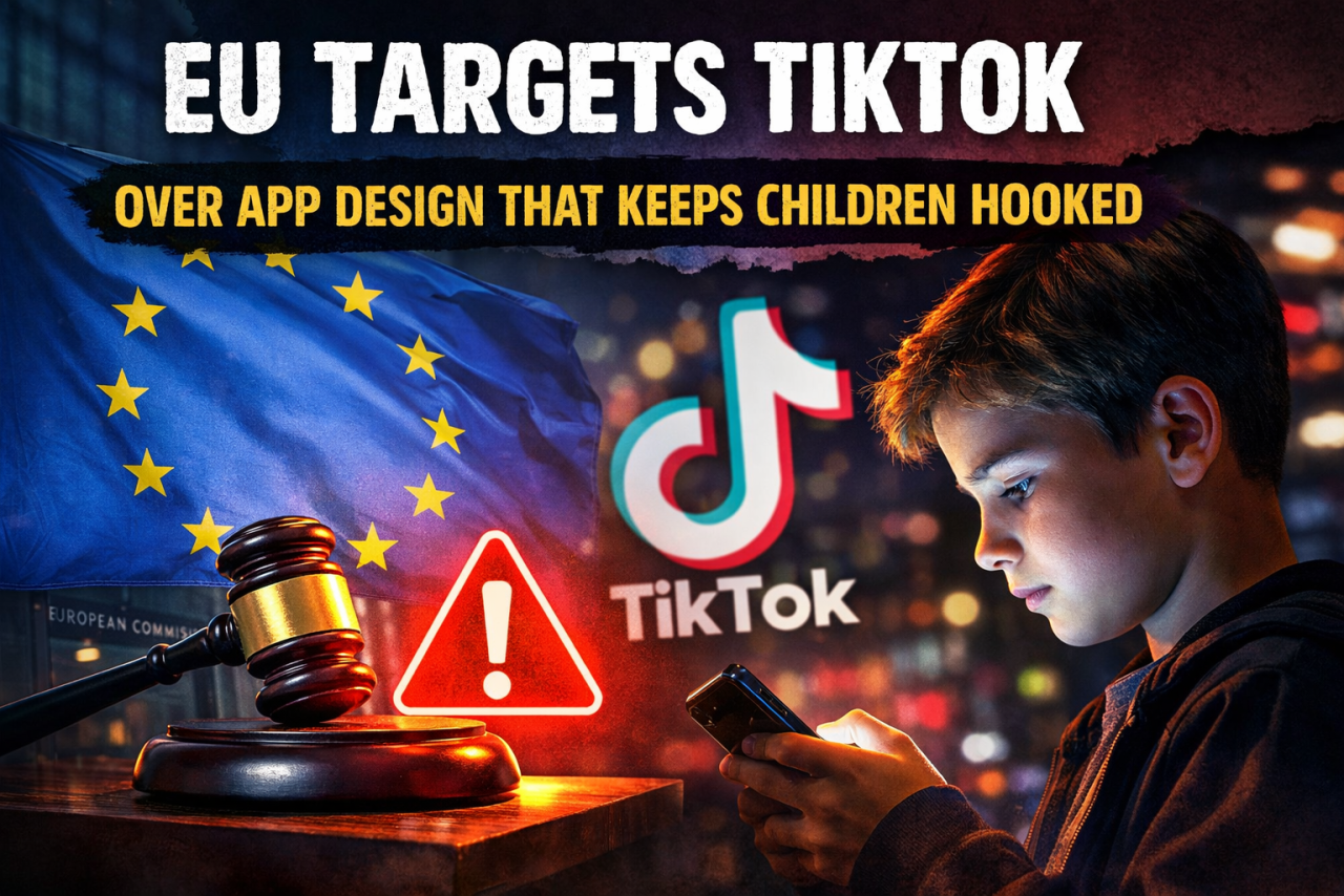 EU Targets TikTok Over App Design That Keeps Children Hooked
