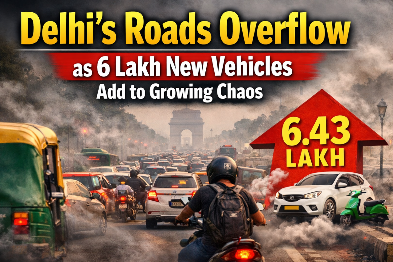 Delhi’s Roads Overflow as 6 Lakh New Vehicles Add to Growing Chaos