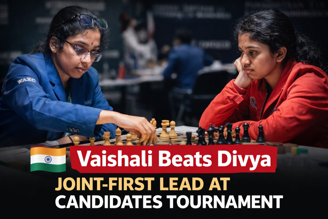 R Vaishali Beats Divya Deshmukh, Climbs to Joint Lead at Candidates Tournament