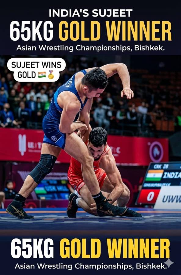 Indian Wrestlers Sujeet and Abhimanyu Secure Gold at Asian Championships