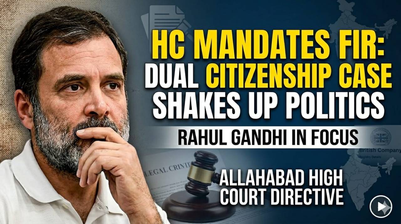 Rahul Gandhi Citizenship Row Reignites: Court Orders FIR in Dual Nationality Probe