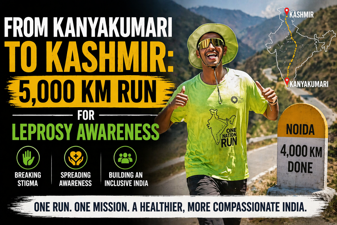 From Kanyakumari to Kashmir: Young Runner’s 5,000 km Journey Sparks Urgent Conversation on Leprosy Awareness in India