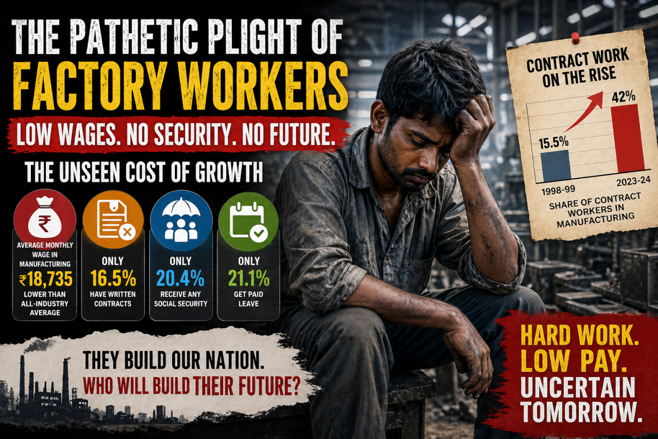 The Harsh Reality of Factory Workers in India: Low Wages, Fewer Rights, and Rising Insecurity