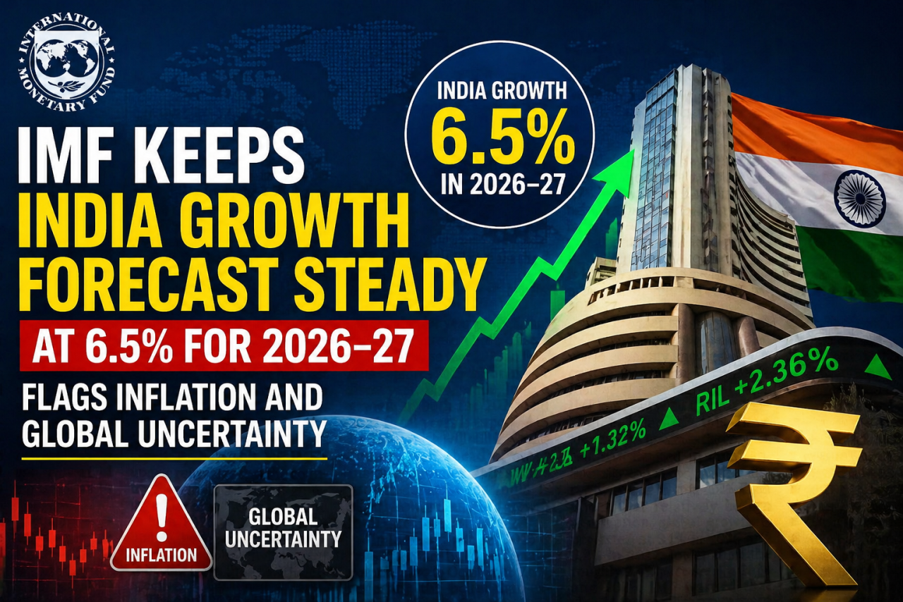 IMF Keeps India Growth Forecast Steady at 6.5% for 2026–27, Flags Inflation and Global Uncertainty