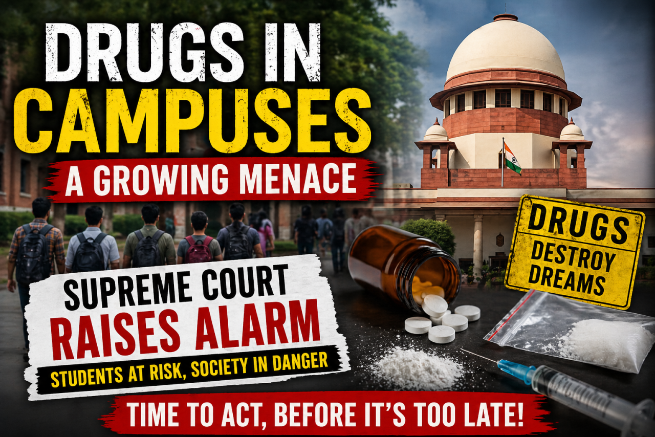 Supreme Court Flags Rising Drug Threat in Campuses, Calls It a Growing National Concern