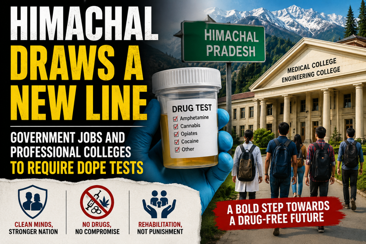 Himachal Draws a New Line: Government Jobs and Professional Colleges to Require Dope Tests