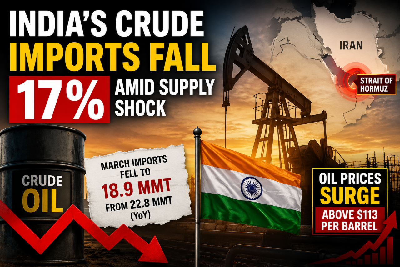 India’s Crude Oil Imports Drop 17% Amid West Asia Supply Shock and Rising Global Tensions
