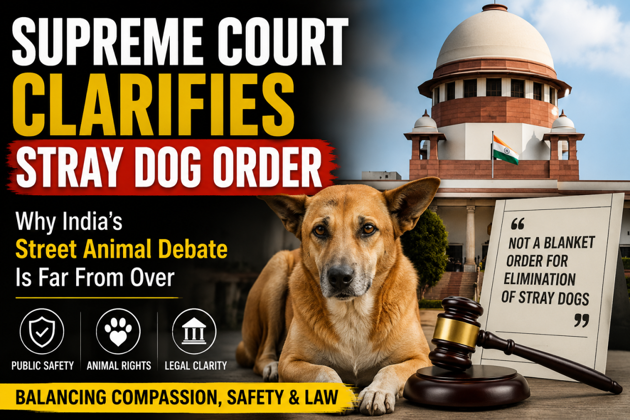 Supreme Court Clarifies Stray Dog Order: Why India’s Street Animal Debate Is Far From Over