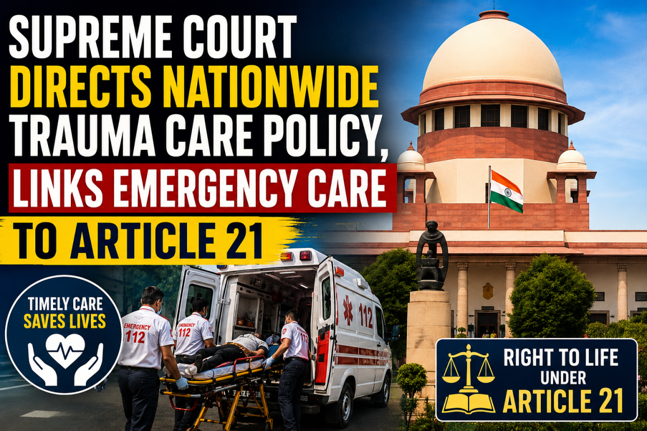 Supreme Court Directs Nationwide Trauma Care Policy, Links Emergency Care to Article 21