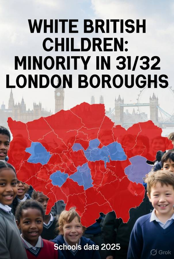 White British Children Become a Minority in Schools Across Most of London
