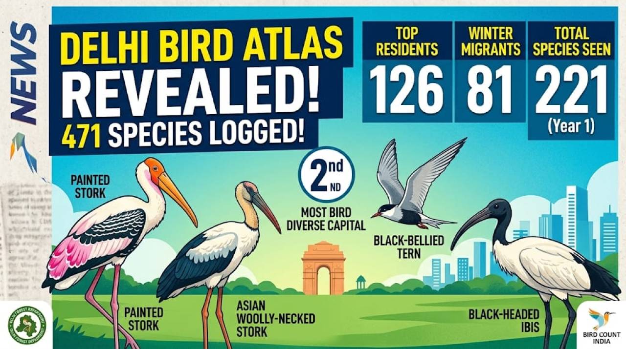 Delhi’s First Bird Atlas Records 471 Species, Making It One of the World’s Most Bird-Diverse Capitals