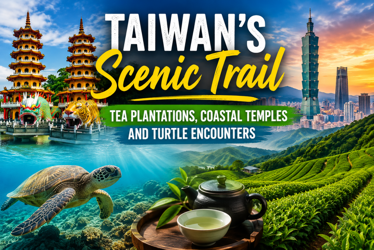 Taiwan’s Scenic Trail: Tea Plantations, Coastal Temples and Turtle Encounters