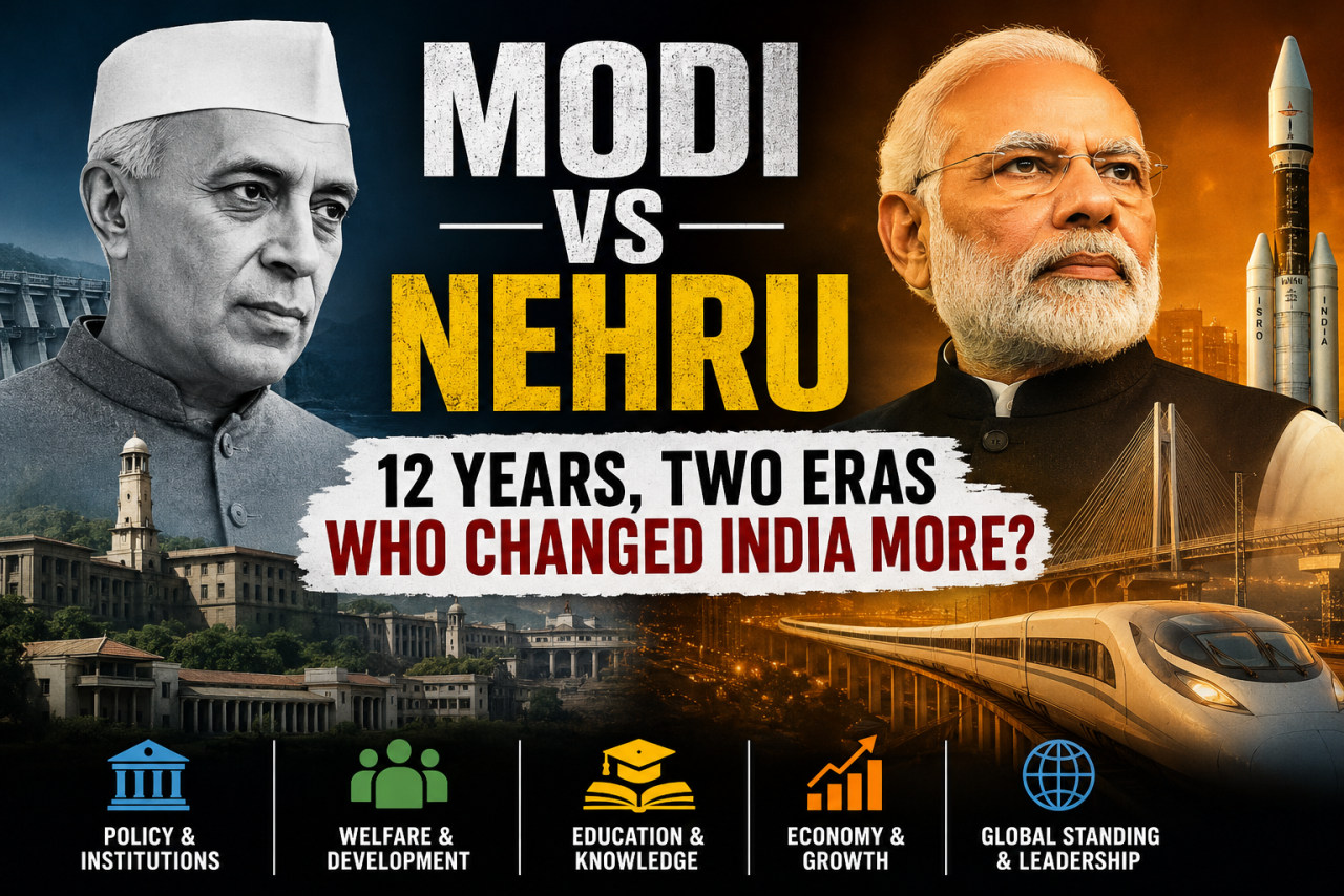 Modi vs Nehru After Twelve Years: Who Left the Deeper Mark on India's Economy, Institutions and Future?