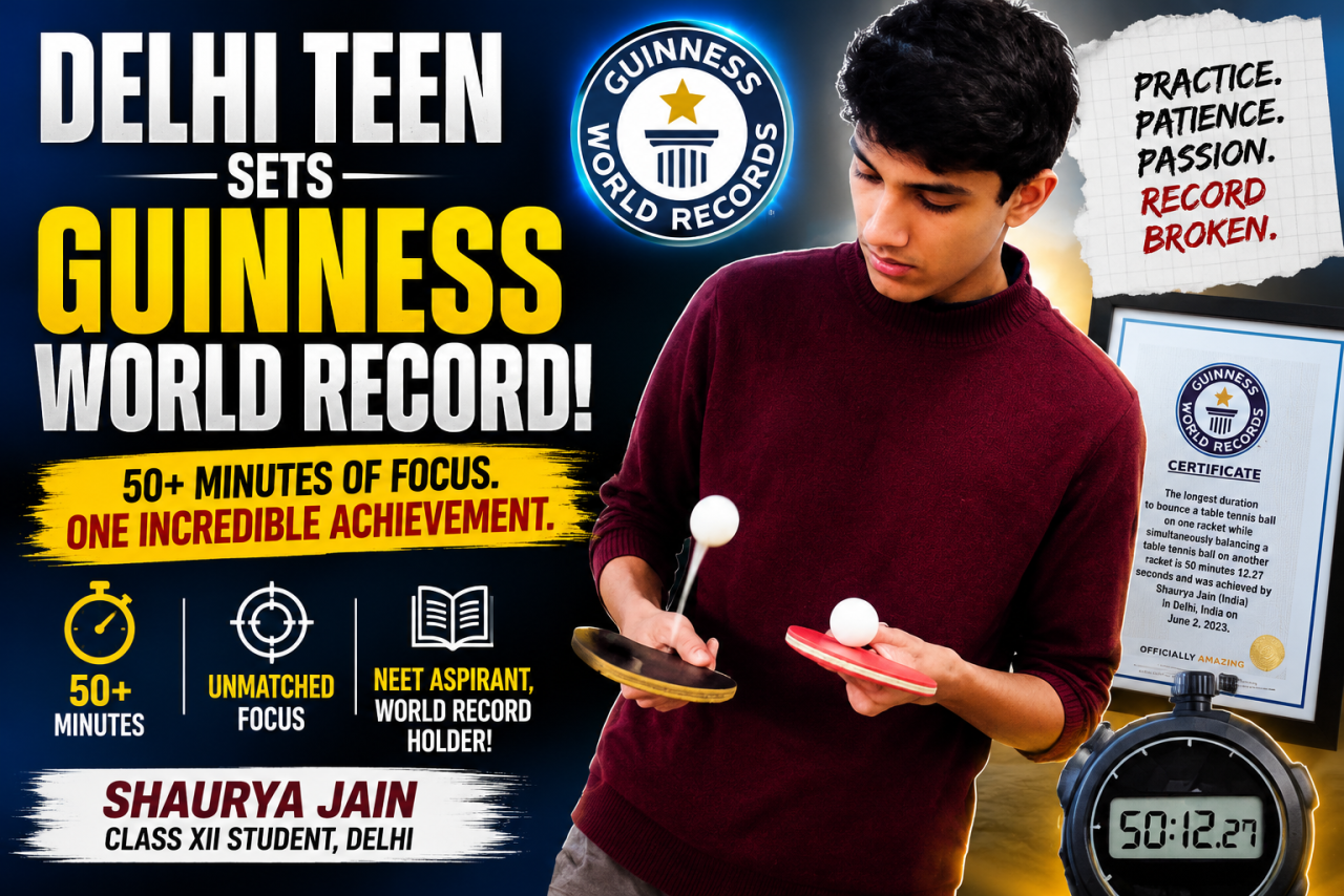 From NEET Books to Guinness World Records: How Delhi Teen Shaurya Jain Turned Focus into a World-Beating Achievement