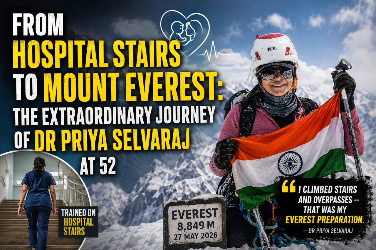 From Hospital Stairs to Mount Everest: The Extraordinary Journey of Dr Priya Selvaraj at 52