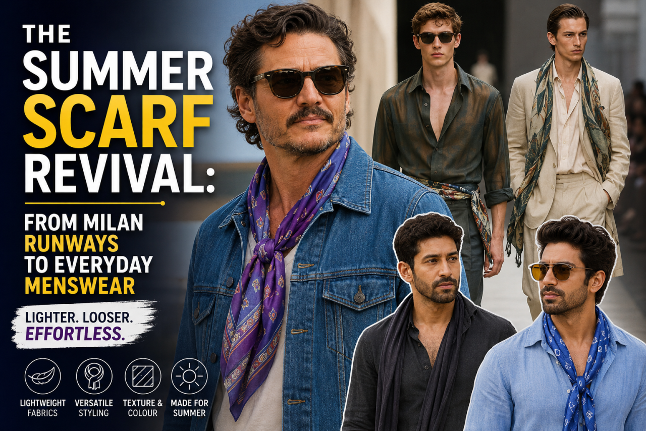 The Summer Scarf Revival: From Milan Runways to Everyday Menswear
