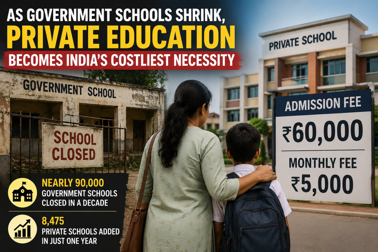 As Government Schools Shrink, Private Education Becomes India's Costliest Necessity