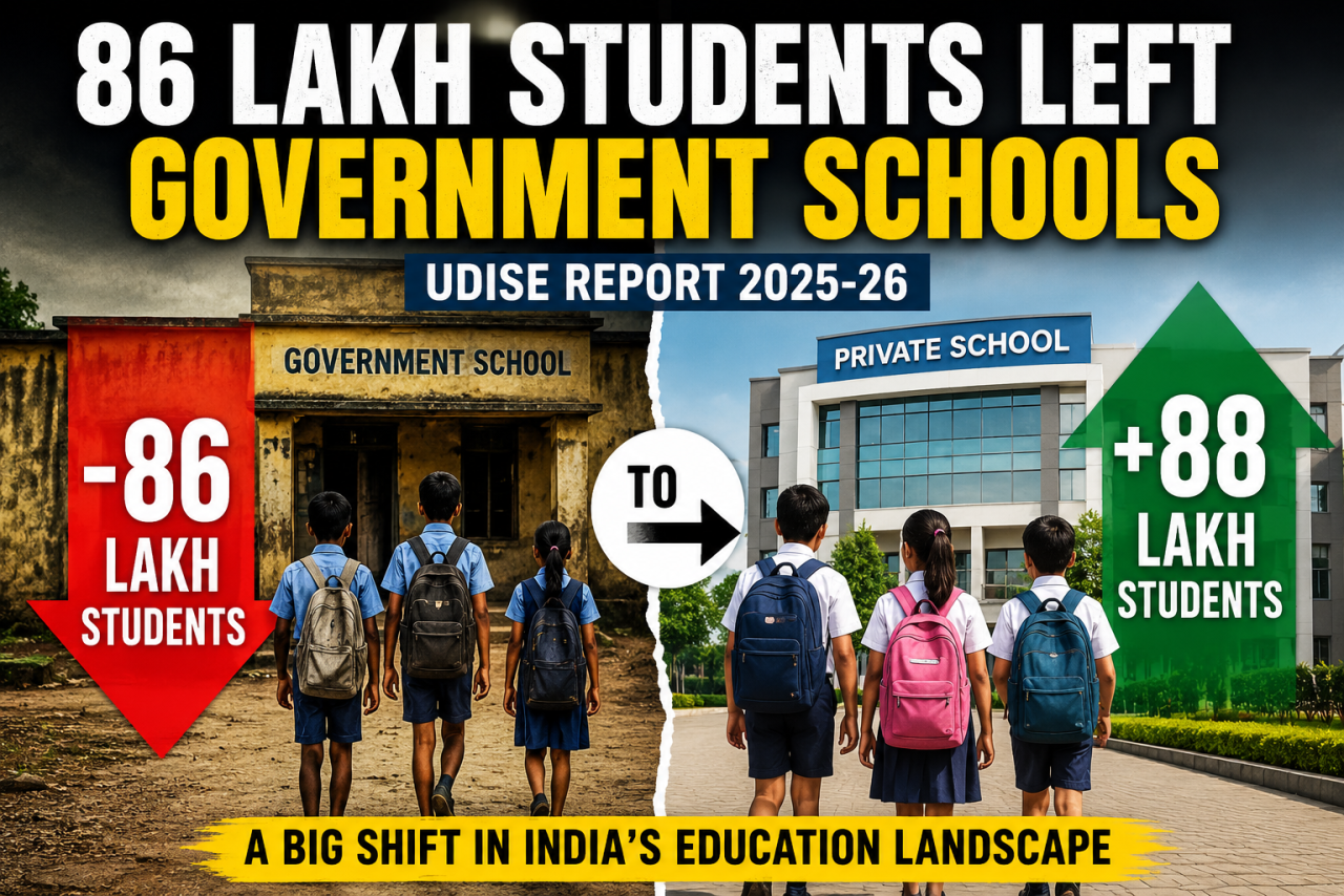 Government Schools Lose 86 Lakh Students as Private Schools Gain Ground, UDISE 2025-26 Data Shows