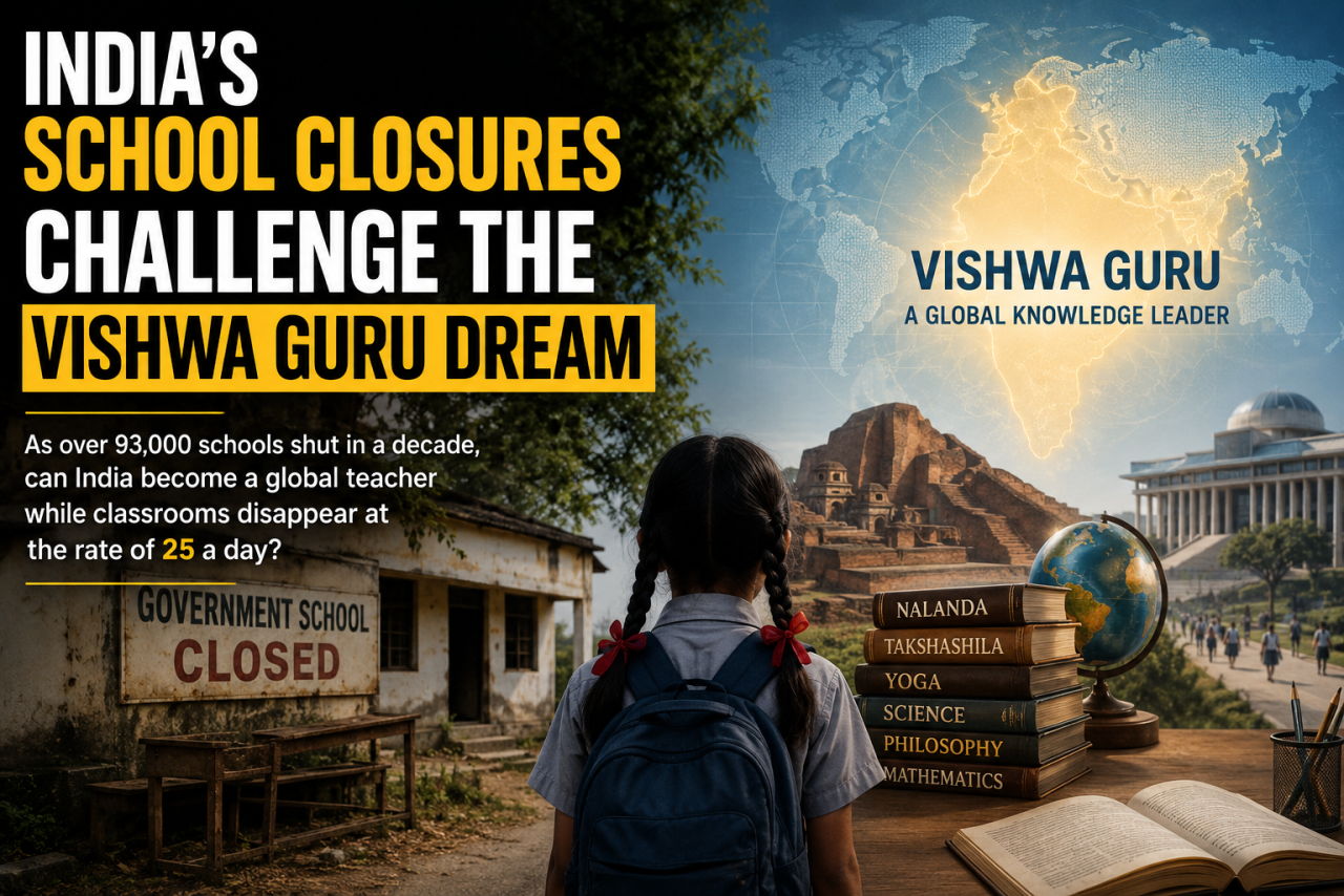 The Vishwa Guru Paradox: Can India Become a Global Knowledge Leader While Schools Disappear at the Rate of 25 a Day?