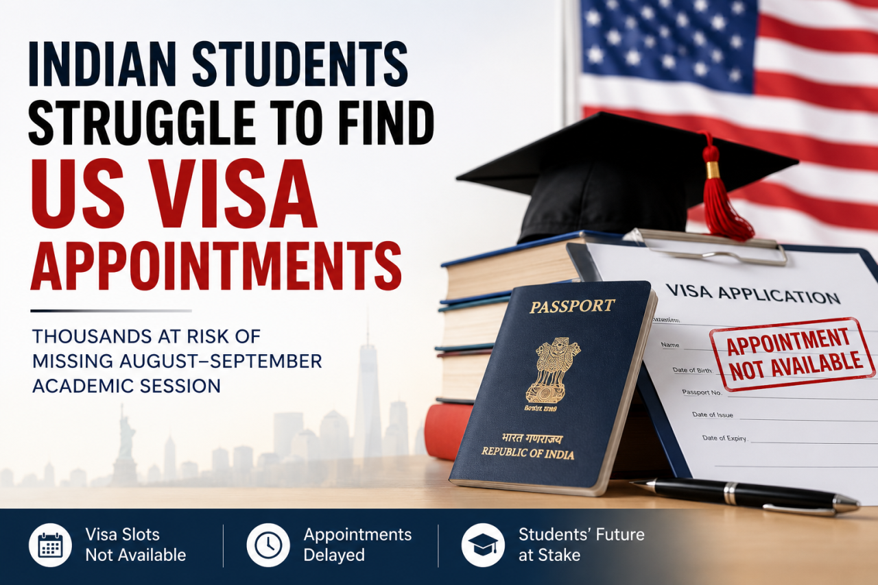 Indian Students With US Admissions Struggle to Find Visa Appointments Ahead of Academic Session