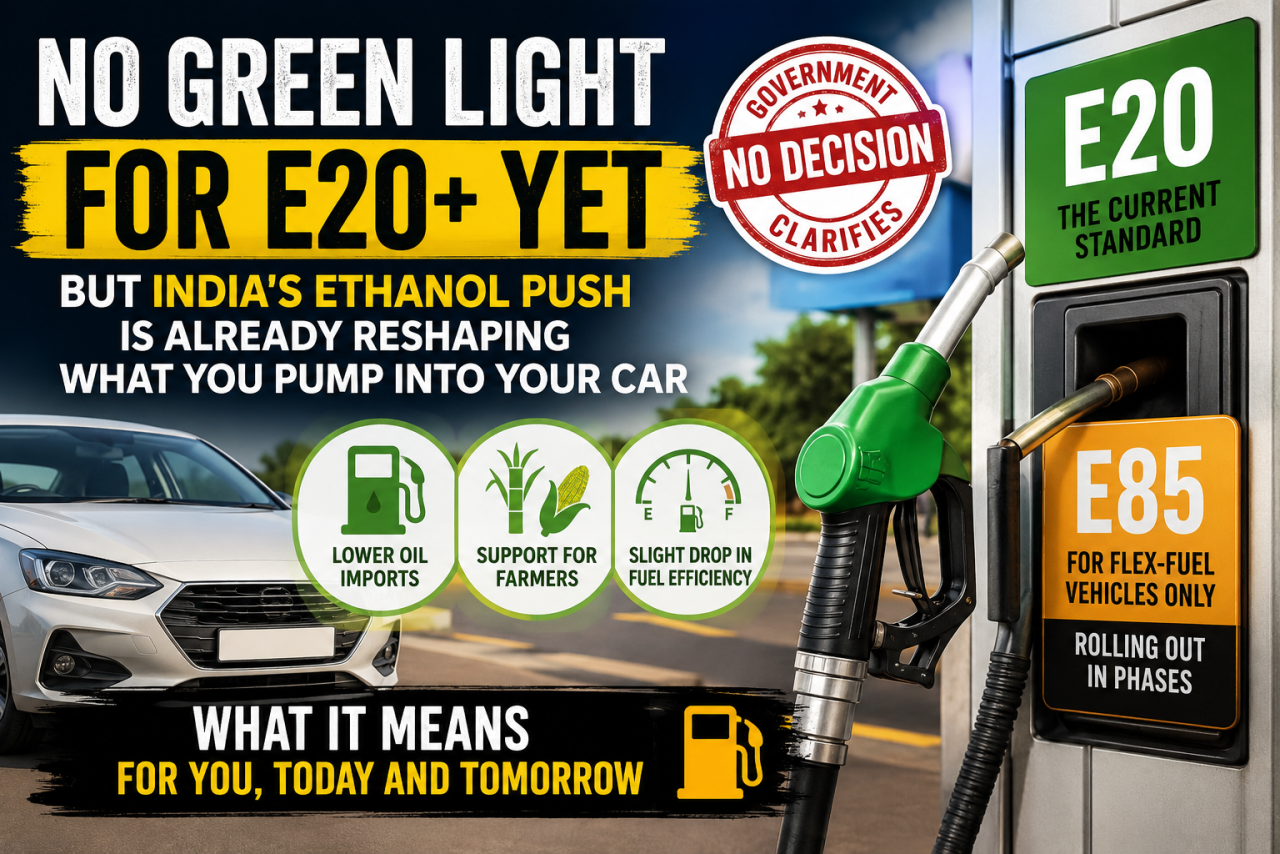 No Green Light for E20+ Yet, But India's Ethanol Push Is Already Reshaping What You Pump Into Your Car
