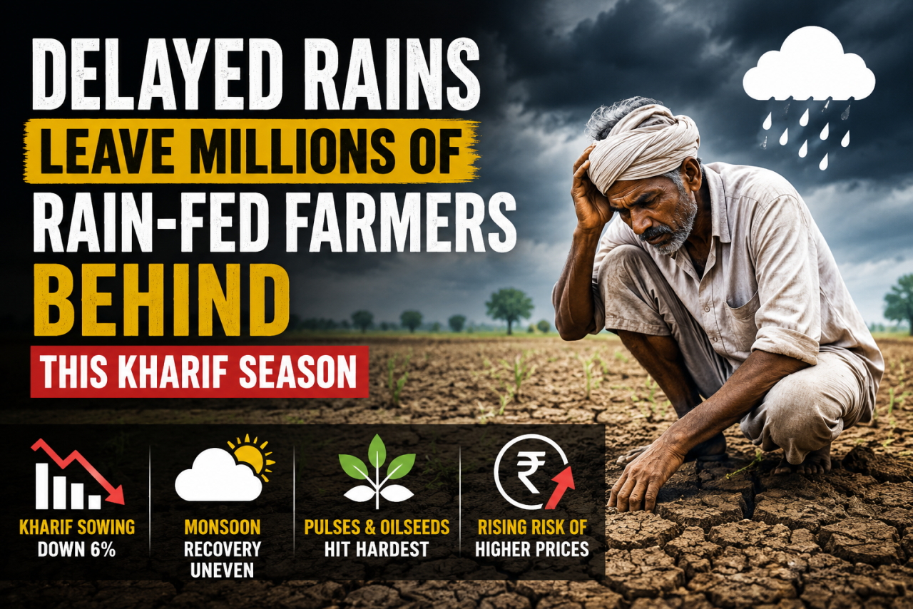Delayed Rains Leave Millions of Rain-Fed Farmers Behind This Kharif Season