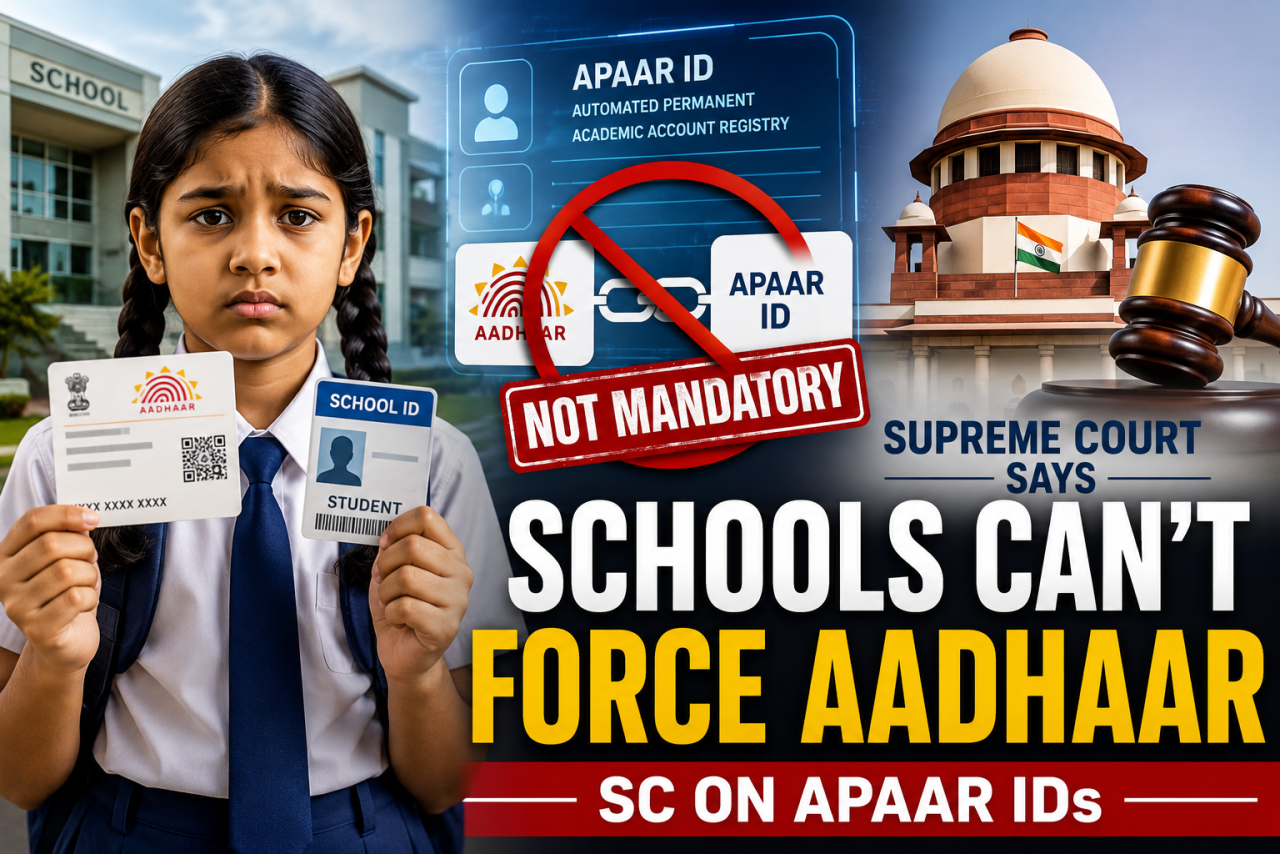 Supreme Court Says Schools Cannot Make Aadhaar-Based APAAR IDs Compulsory for Students