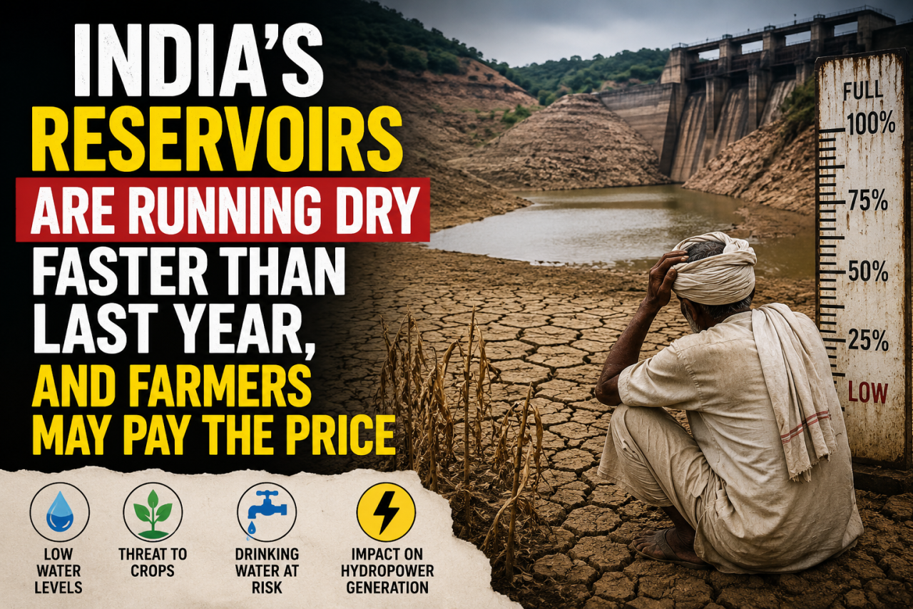 India's Reservoirs Are Running Dry Faster Than Last Year, and Farmers May Pay the Price