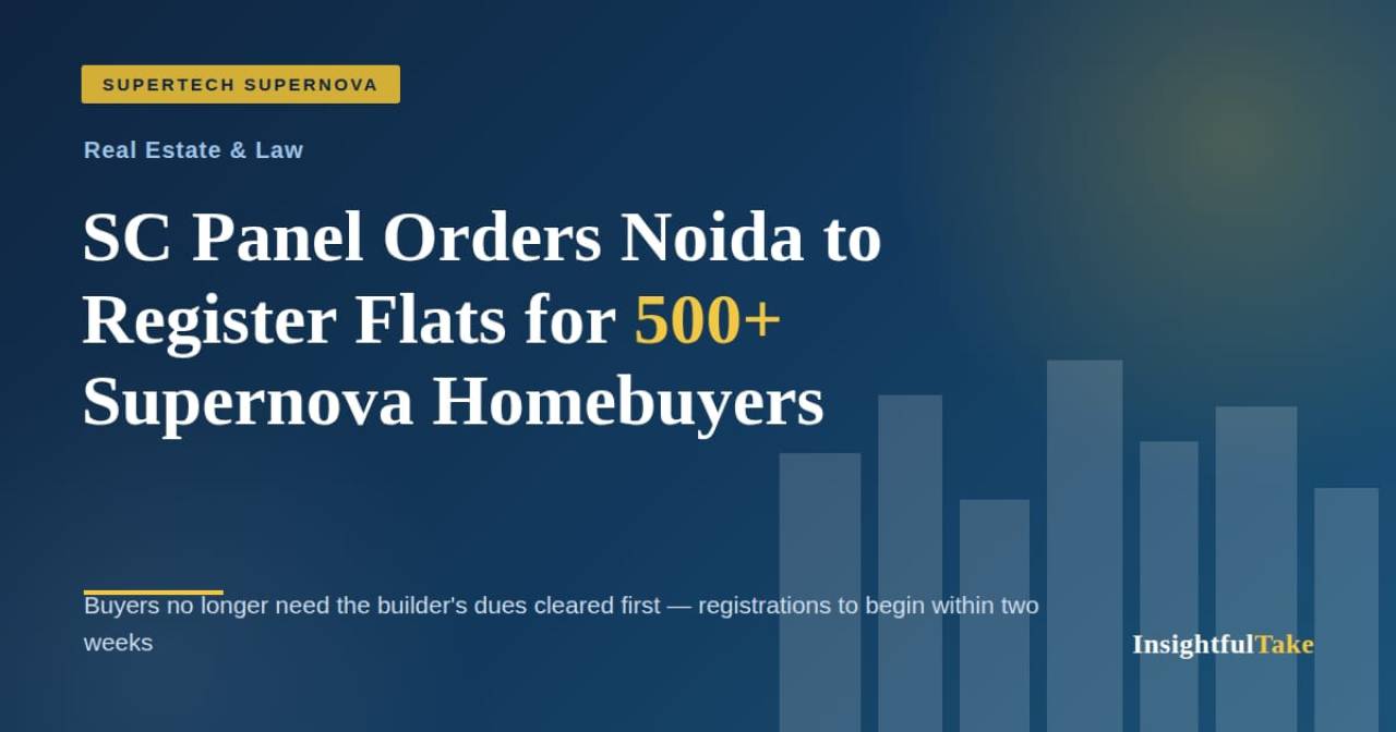 Relief for Supertech Supernova Buyers: SC Panel Orders Noida to Register Flats Without Clearing Builder's Dues