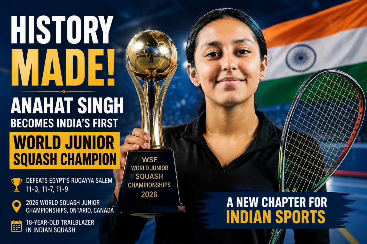 Anahat Singh Becomes India's First World Junior Squash Champion, Lighting a Path for Young Athletes