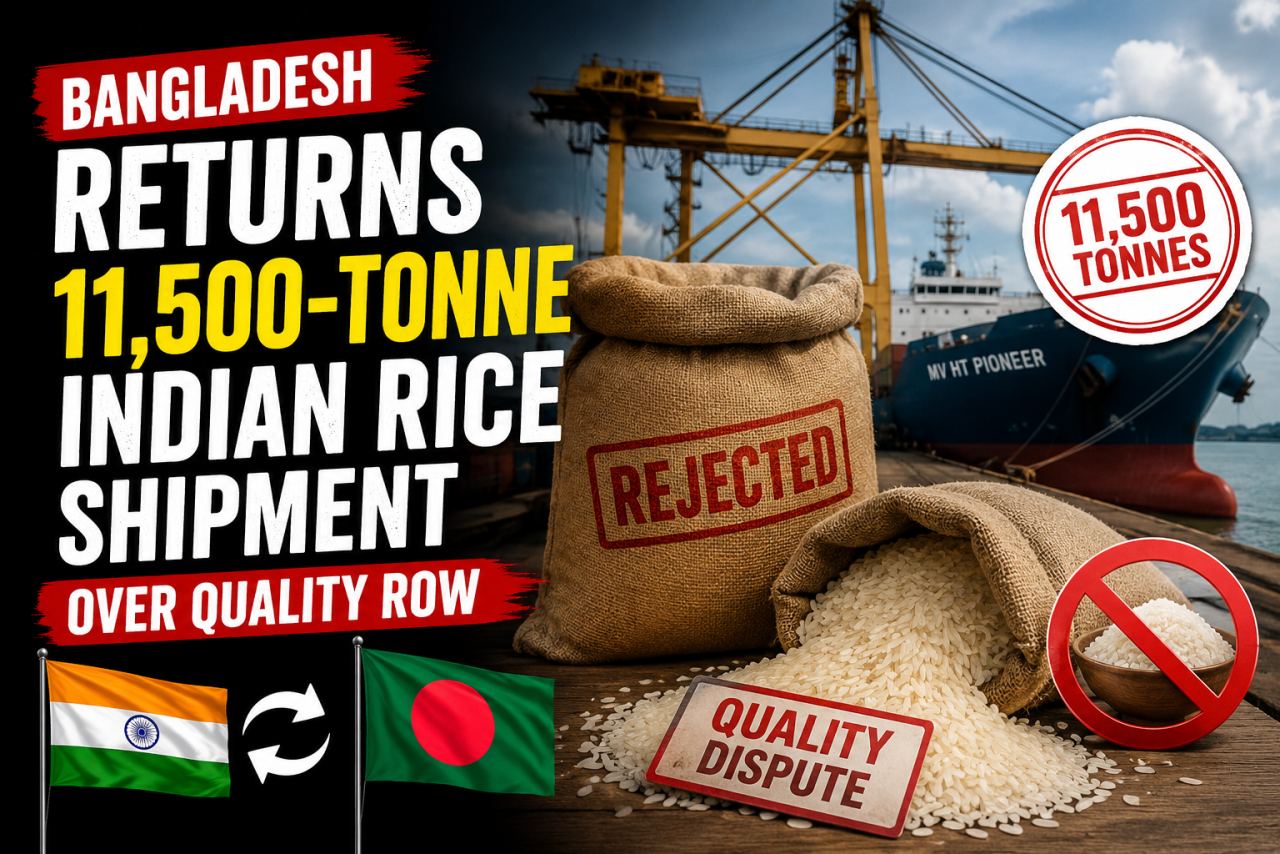 Bangladesh Sends Back 11,500 Tonnes of Indian Rice Amid Quality Dispute at Chittagong Port