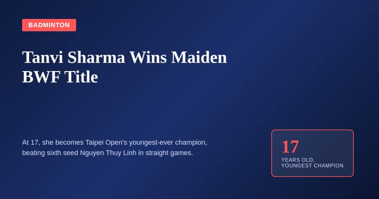 Tanvi Sharma Announces Her Arrival With Maiden BWF World Tour Title
