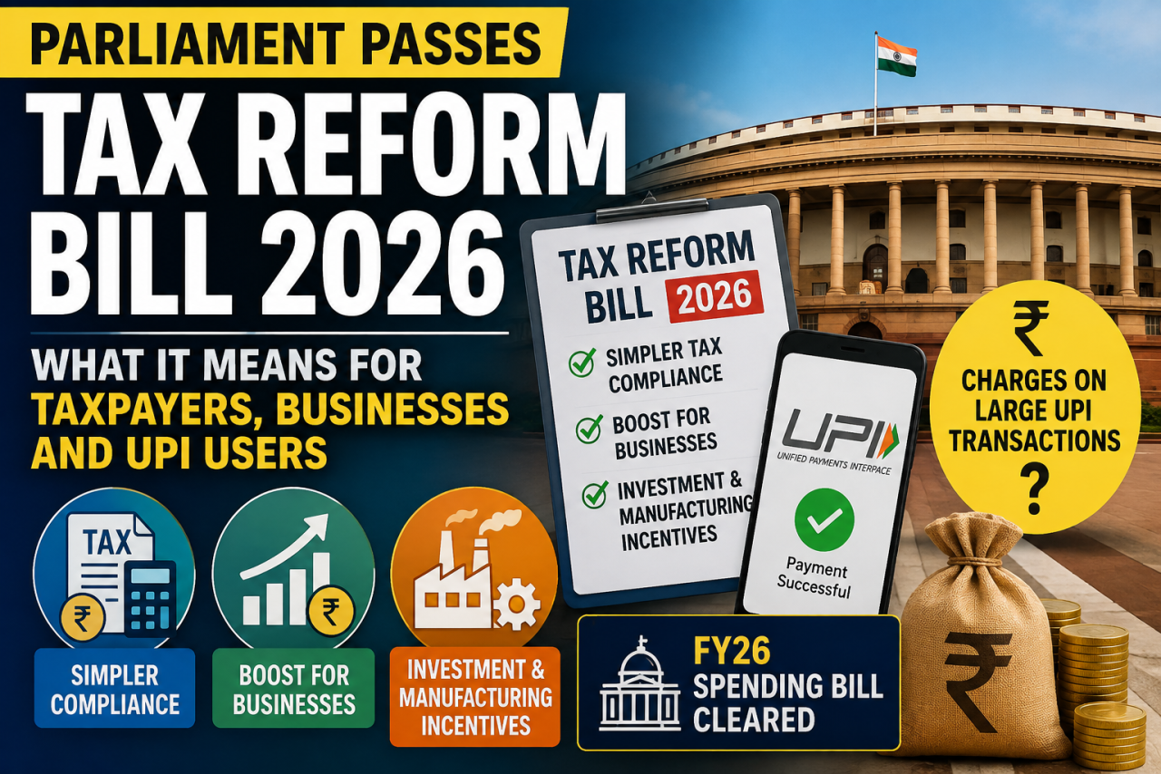 Parliament Passes Tax Reform Bill 2026: What It Means for Taxpayers, Businesses and UPI Users