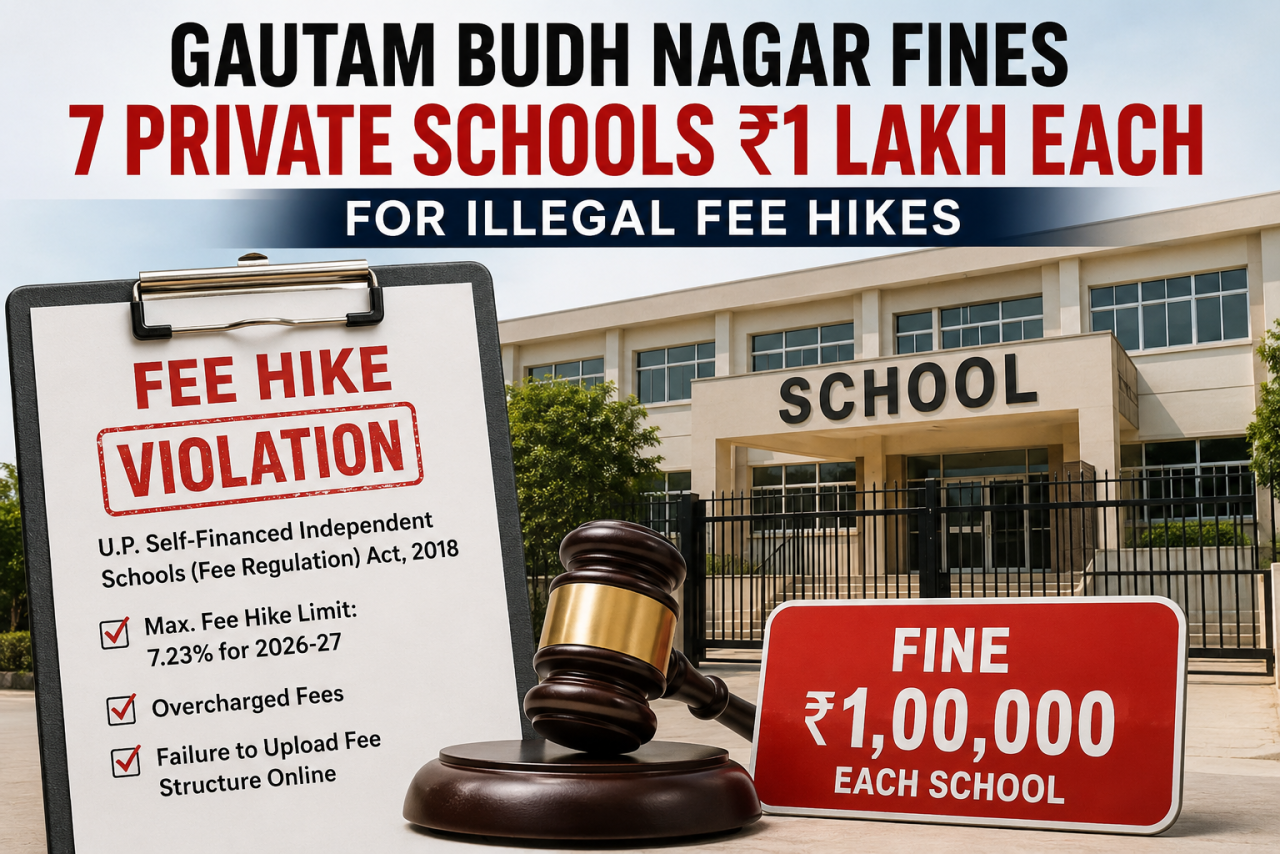 Gautam Buddh Nagar Fines Seven Private Schools ₹1 Lakh Each for Illegal Fee Hikes