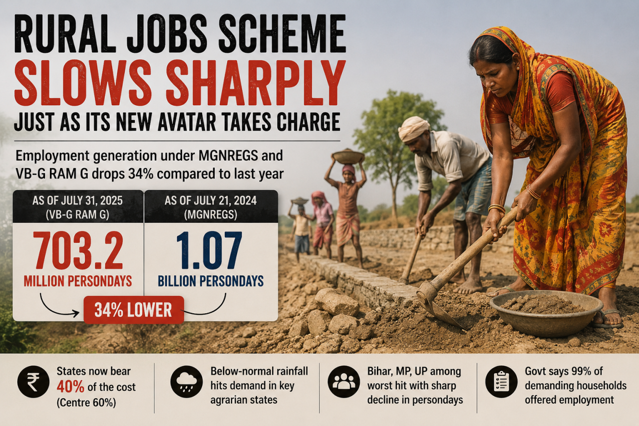Rural Jobs Scheme Slows Sharply Just as Its New Avatar Takes Charge