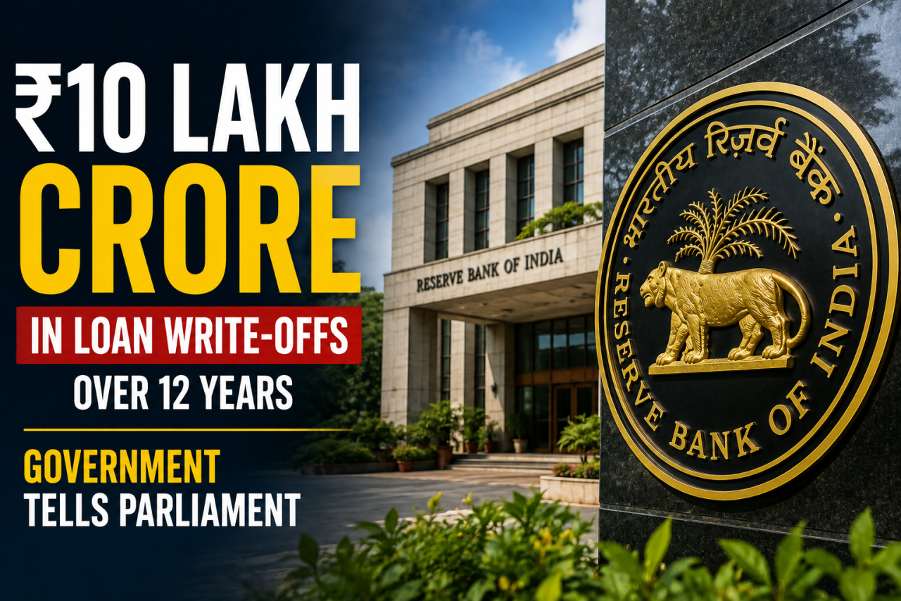 Banks Wrote Off Nearly ₹10 Lakh Crore in Corporate Loans Over 12 Years, Government Tells Parliament