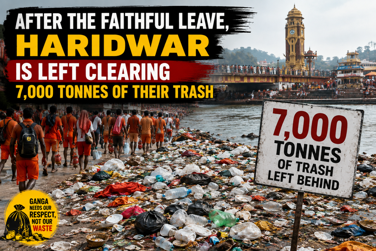 Kanwar Yatra Leaves 7,000 Tonnes of Waste in Haridwar, Raising Ganga Pollution Concerns