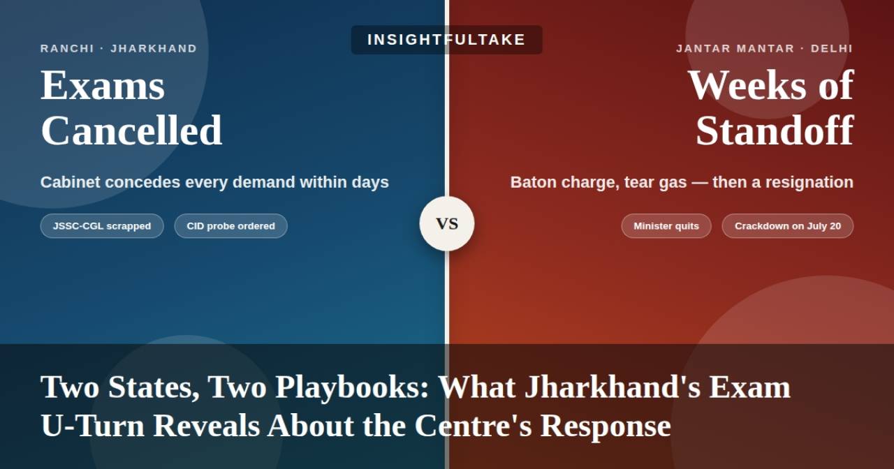 Two States, Two Playbooks: What Jharkhand’s Exam U-Turn Reveals About the Centre’s Jantar Mantar Response